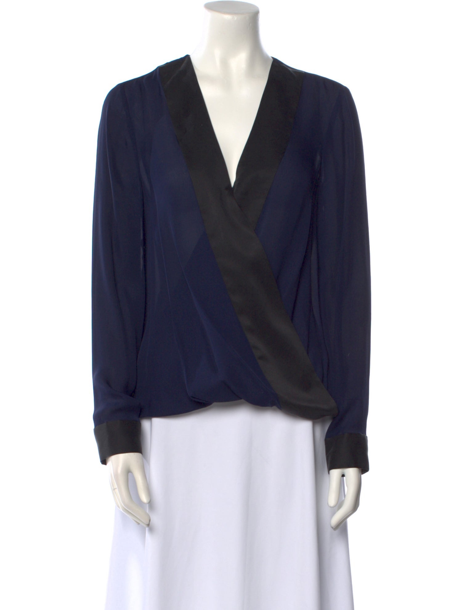 L'Agence Silk V-Neck Blouse