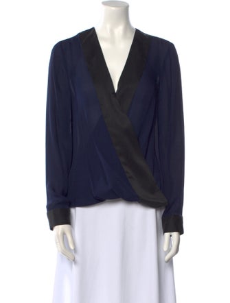 L'Agence Silk V-Neck Blouse