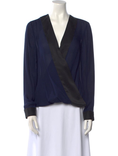 L'Agence Silk V-Neck Blouse