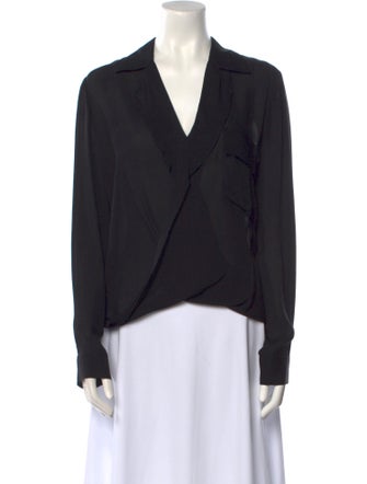 L'Agence Silk V-Neck Blouse