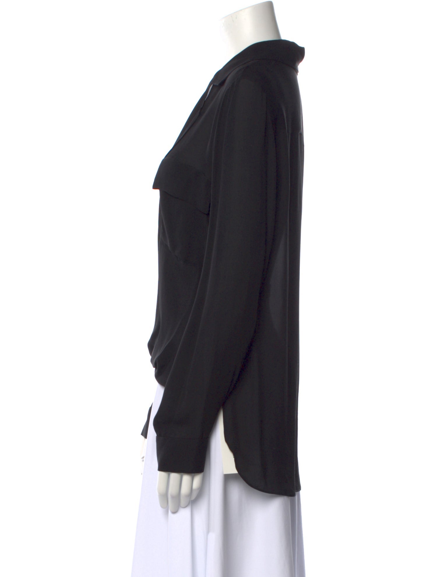 L'Agence Silk V-Neck Blouse