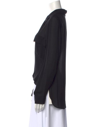 L'Agence Silk V-Neck Blouse