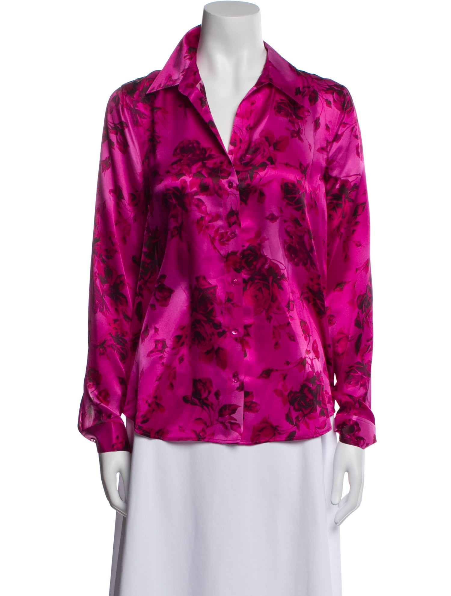L'Agence Silk Floral Print Blouse
