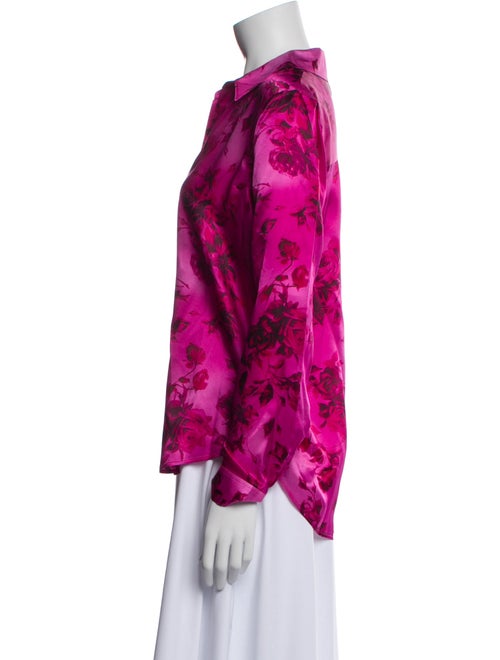 L'Agence Silk Floral Print Blouse