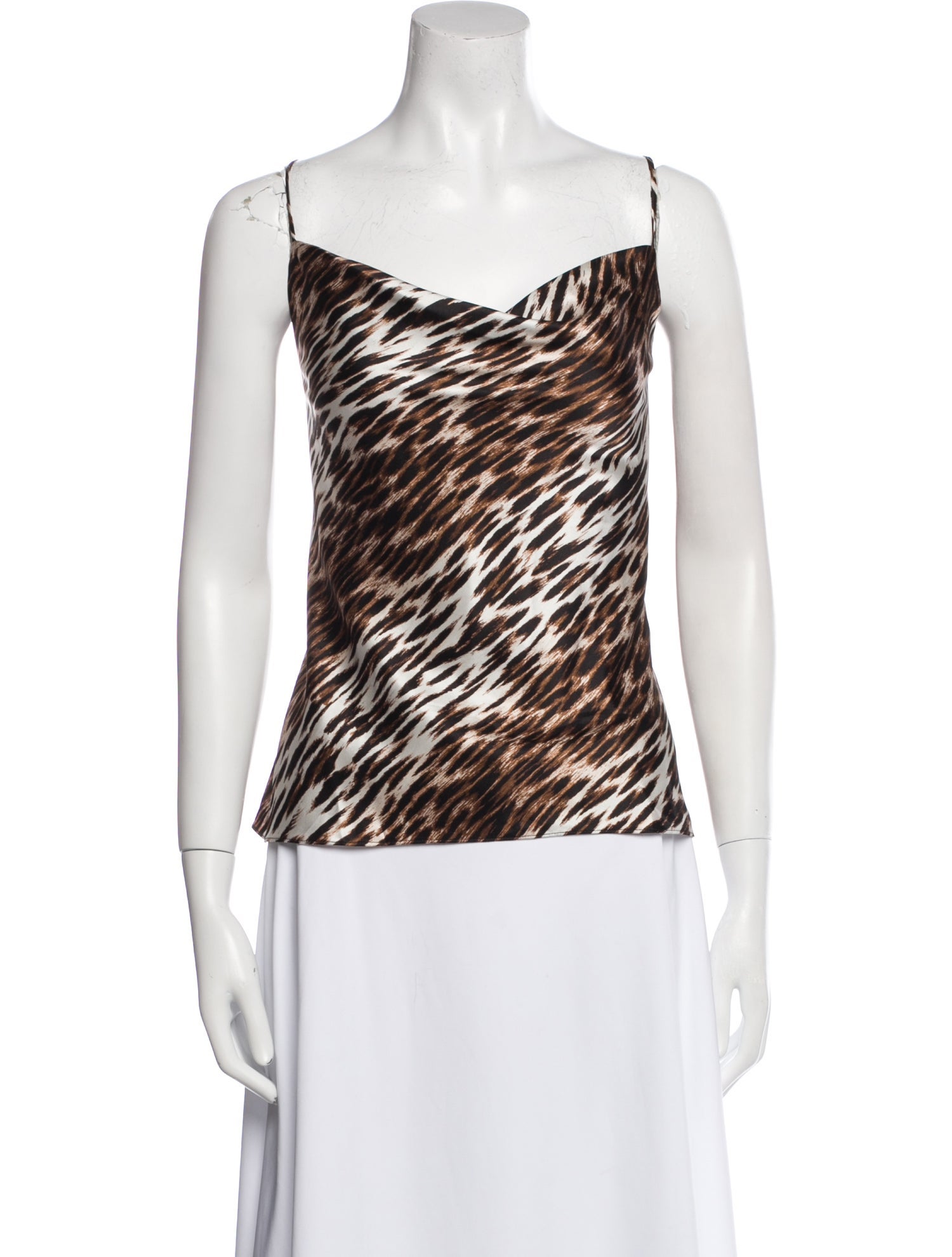 L'Agence Silk Animal Print Top