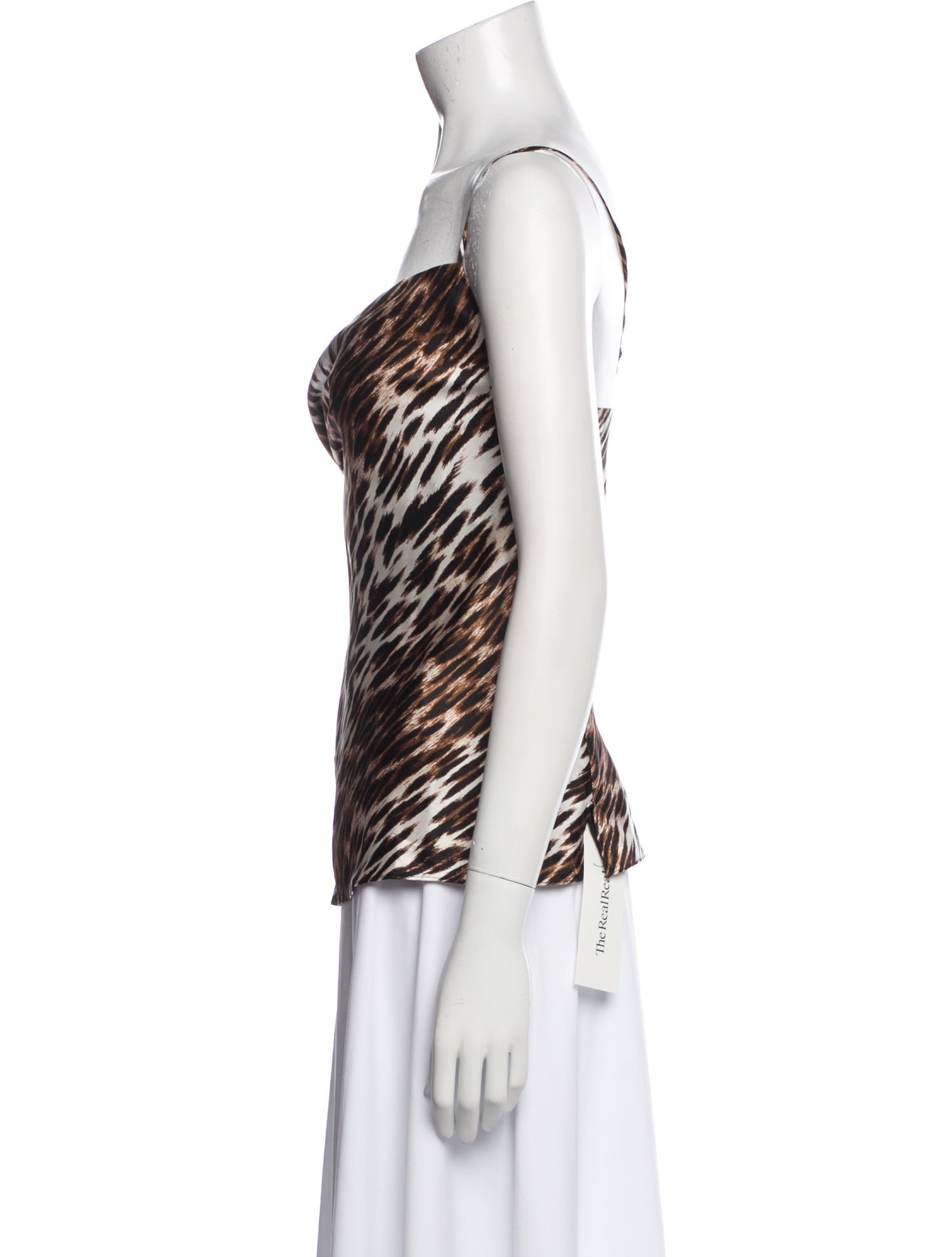 L'Agence Silk Animal Print Top