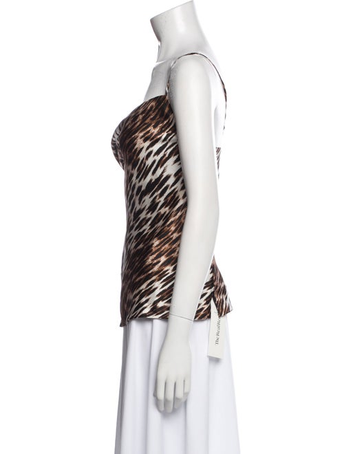 L'Agence Silk Animal Print Top