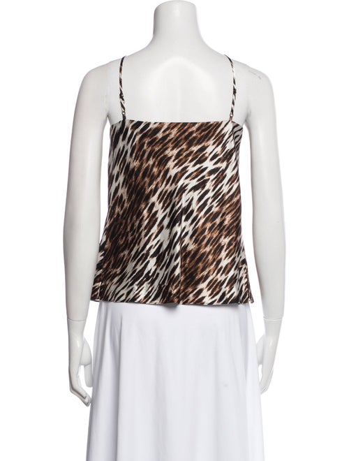 L'Agence Silk Animal Print Top