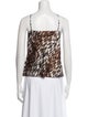 L'Agence Silk Animal Print Top