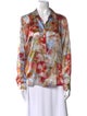 L'Agence Silk Floral Print Button-Up Top