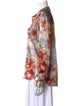 L'Agence Silk Floral Print Button-Up Top