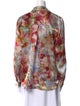L'Agence Silk Floral Print Button-Up Top