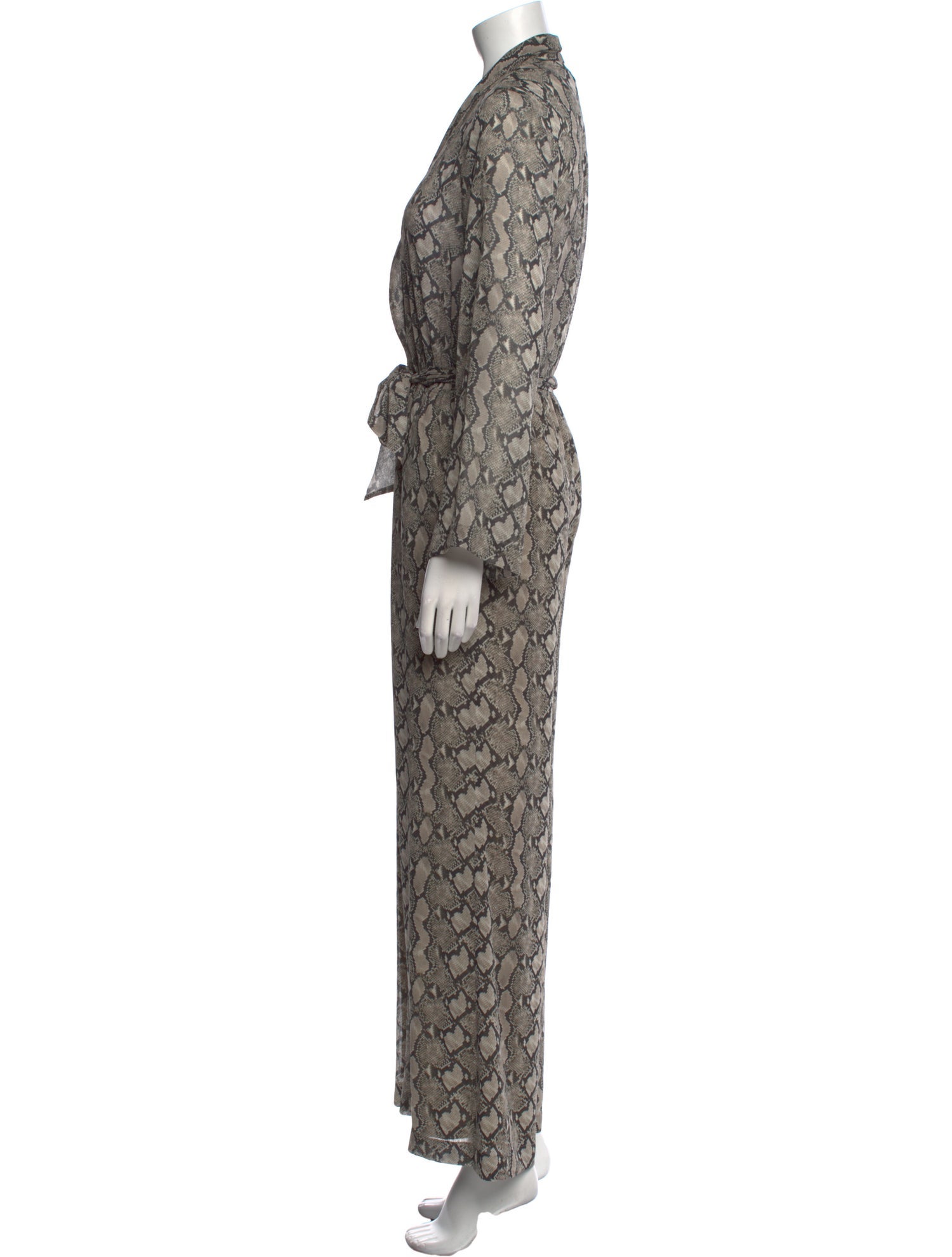 L'Agence Animal Print V-Neck Jumpsuit w/ Tags