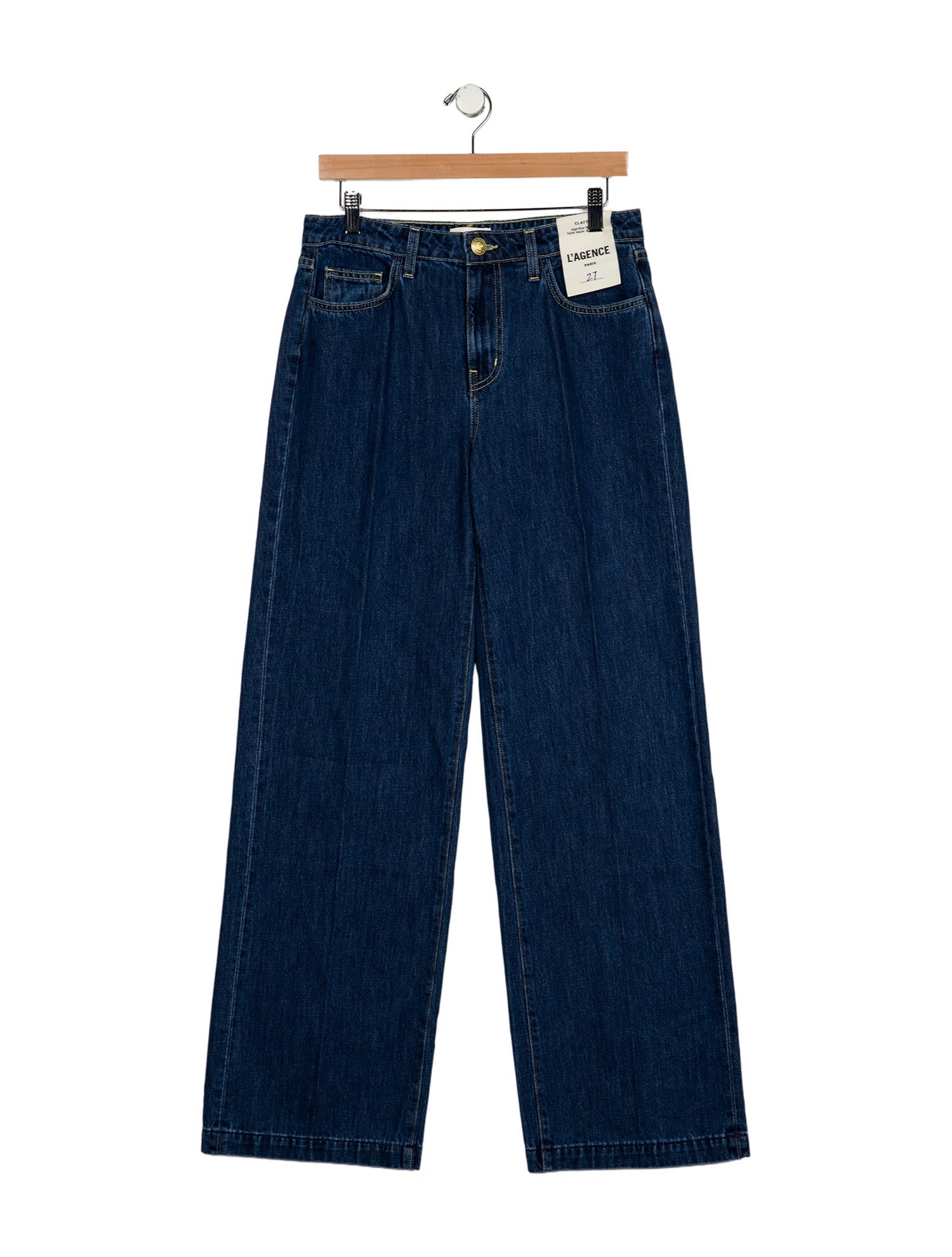 L'Agence Mid-Rise Wide Leg Jeans