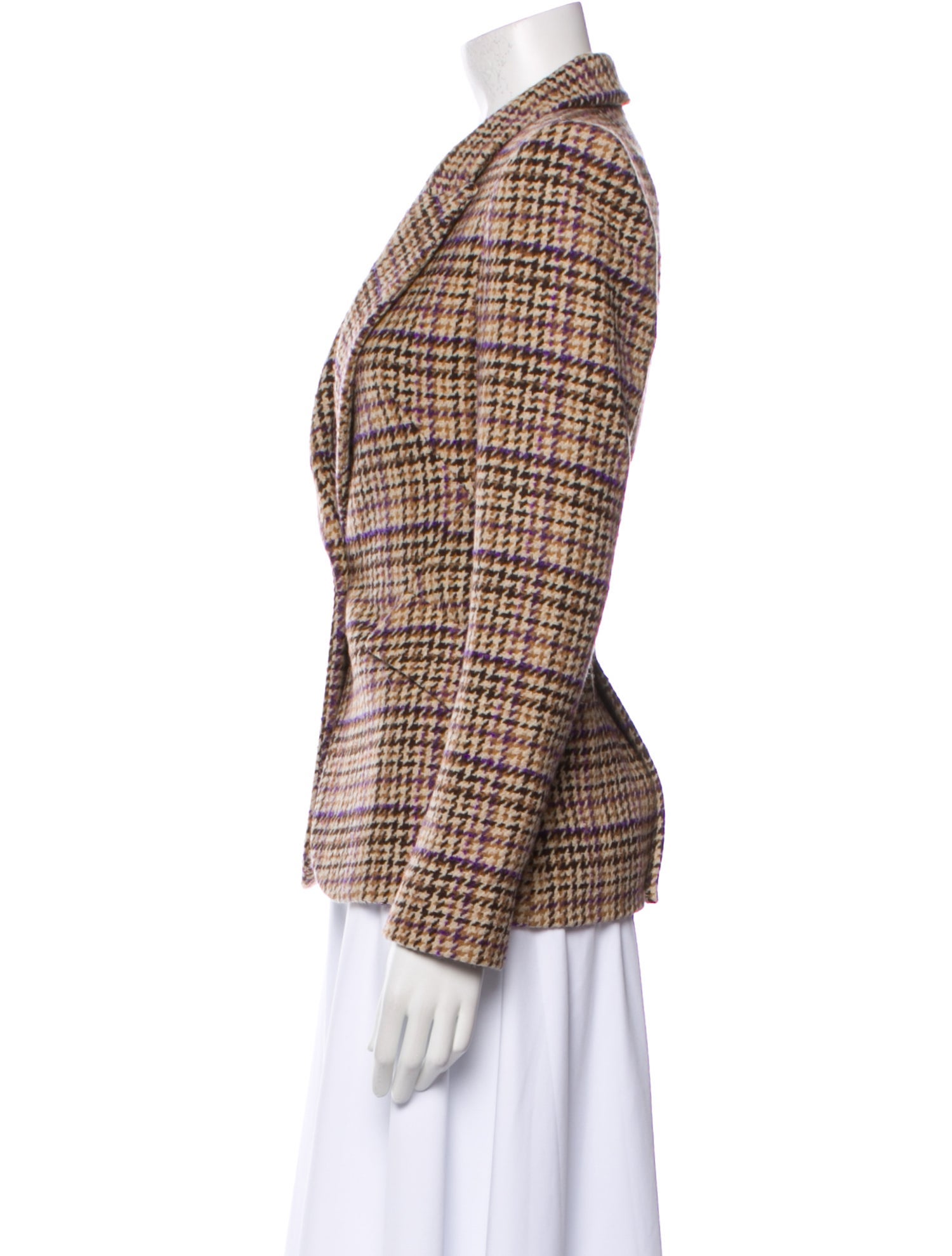 L'Agence Wool Plaid Print Blazer w/ Tags