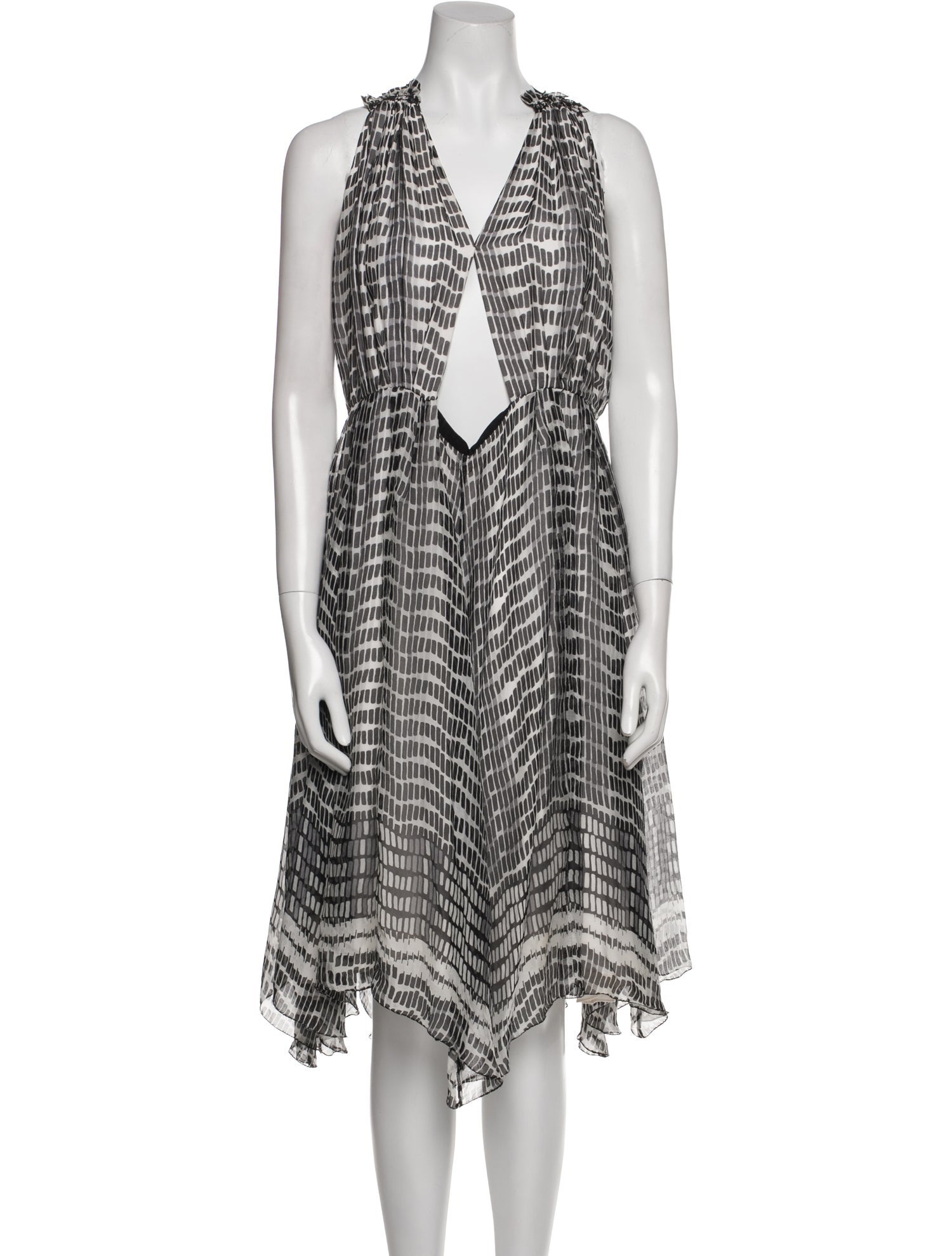 L'Agence Silk Midi Length Dress