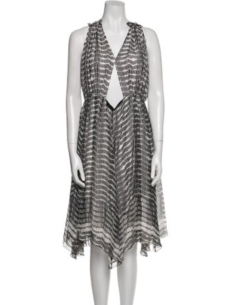 L'Agence Silk Midi Length Dress