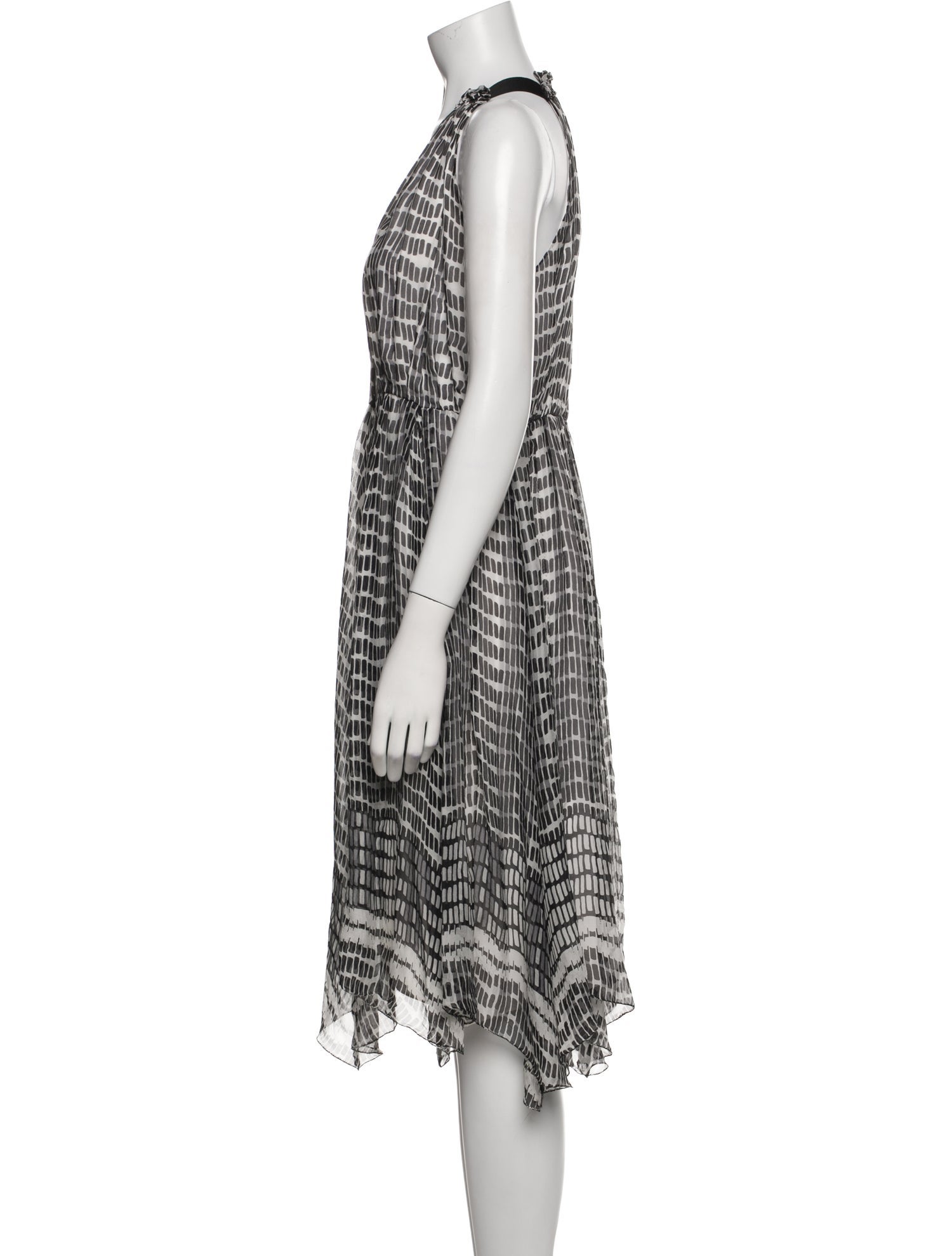 L'Agence Silk Midi Length Dress