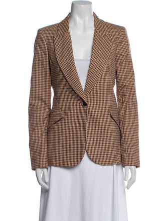L'Agence Houndstooth Print Blazer