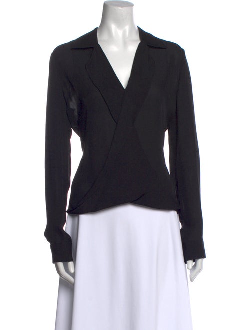 L'Agence Silk V-Neck Blouse