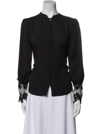 L'Agence Crew Neck Long Sleeve Blouse