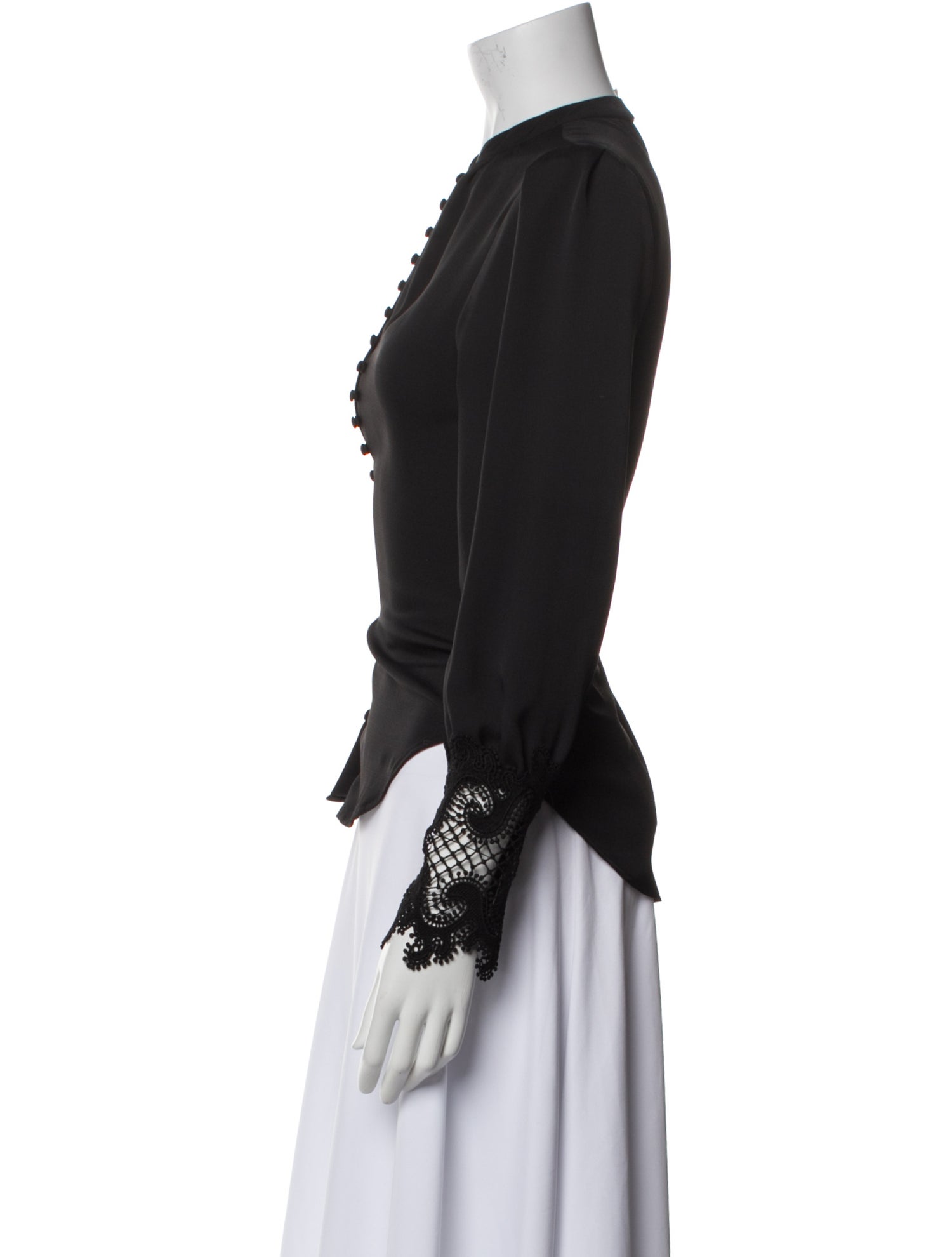 L'Agence Crew Neck Long Sleeve Blouse