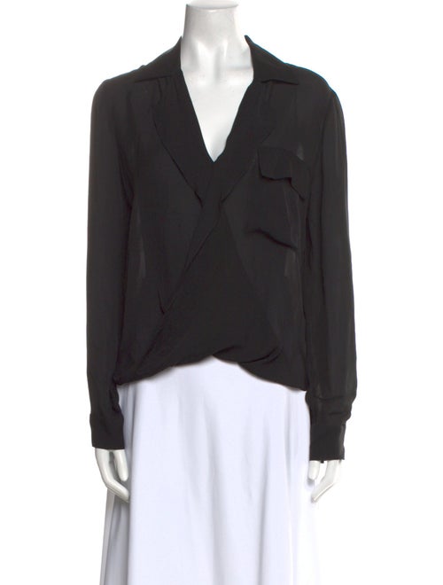 L'Agence Silk V-Neck Blouse