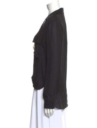 L'Agence Silk V-Neck Blouse