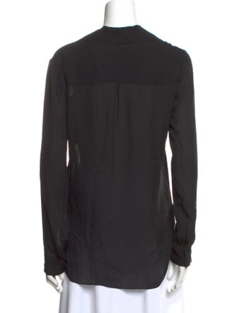 L'Agence Silk V-Neck Blouse