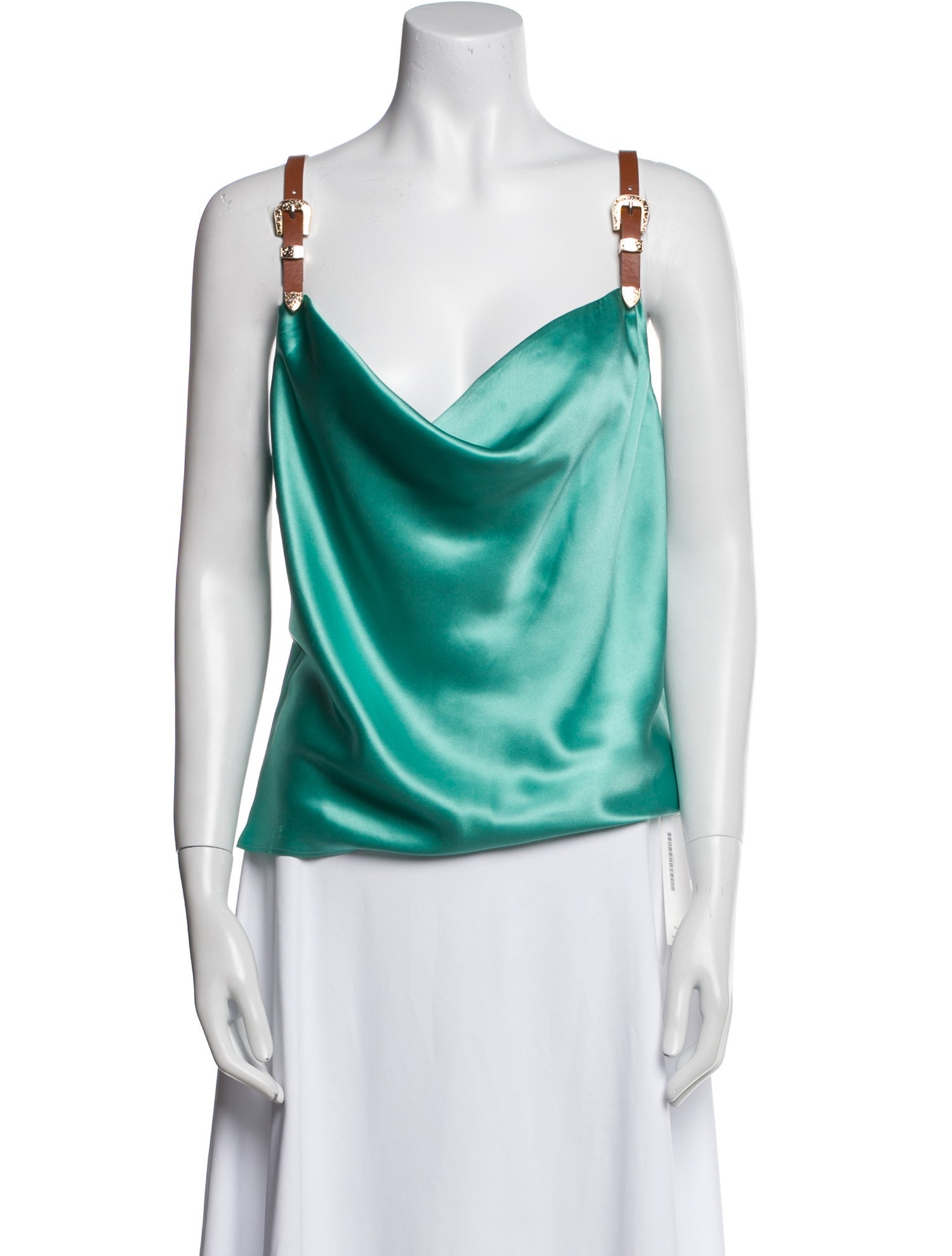 L'Agence Silk Cowl Neck Top