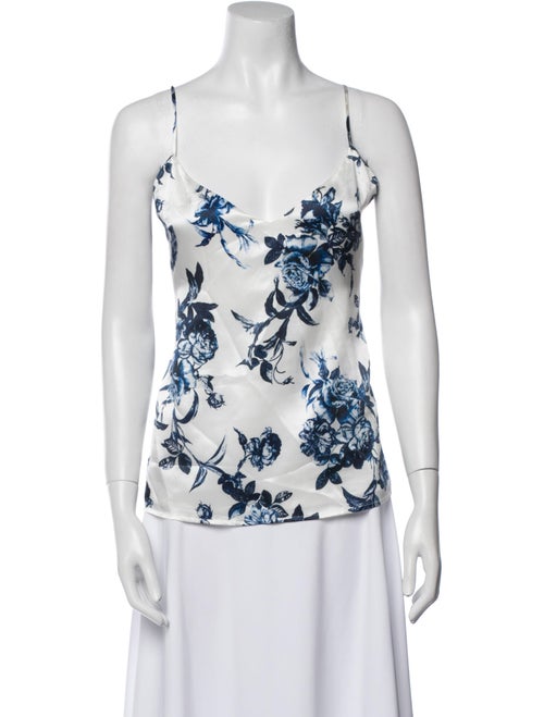 L'Agence Silk Floral Print Top