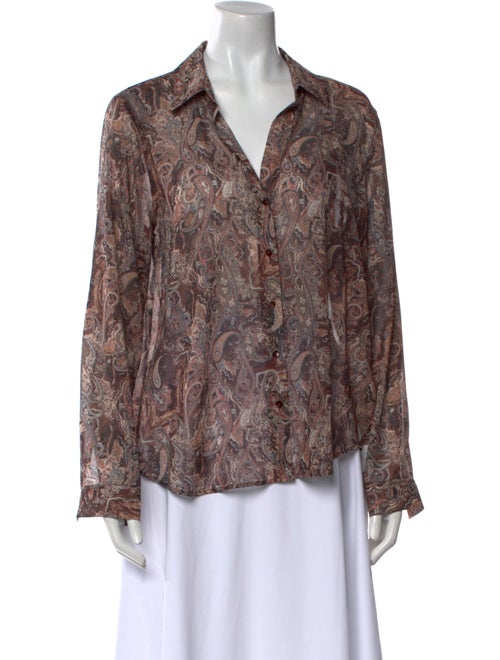 L'Agence Paisley Print Long Sleeve Blouse