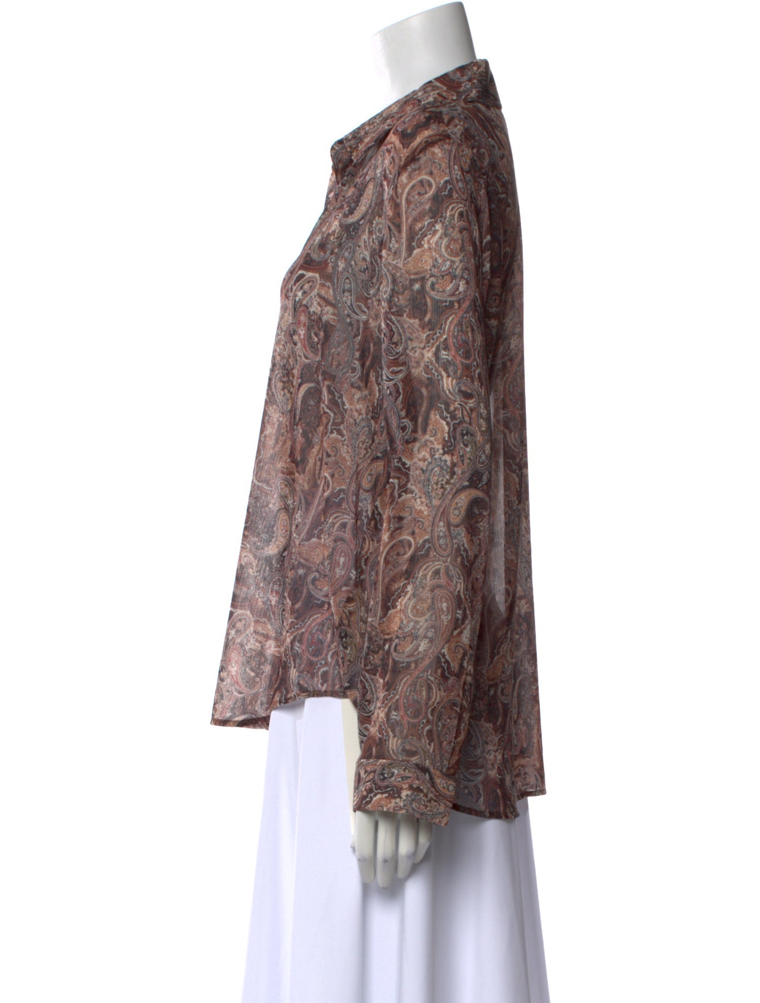 L'Agence Paisley Print Long Sleeve Blouse