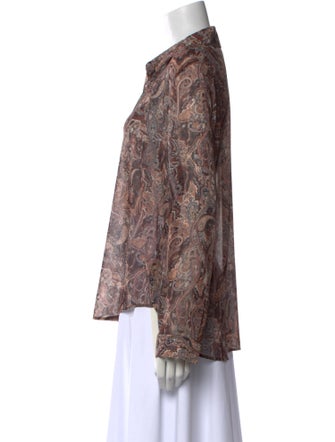 L'Agence Paisley Print Long Sleeve Blouse