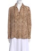 L'Agence Silk Animal Print Button-Up Top