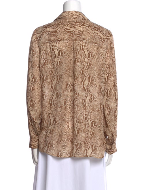 L'Agence Silk Animal Print Button-Up Top