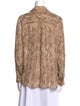 L'Agence Silk Animal Print Button-Up Top