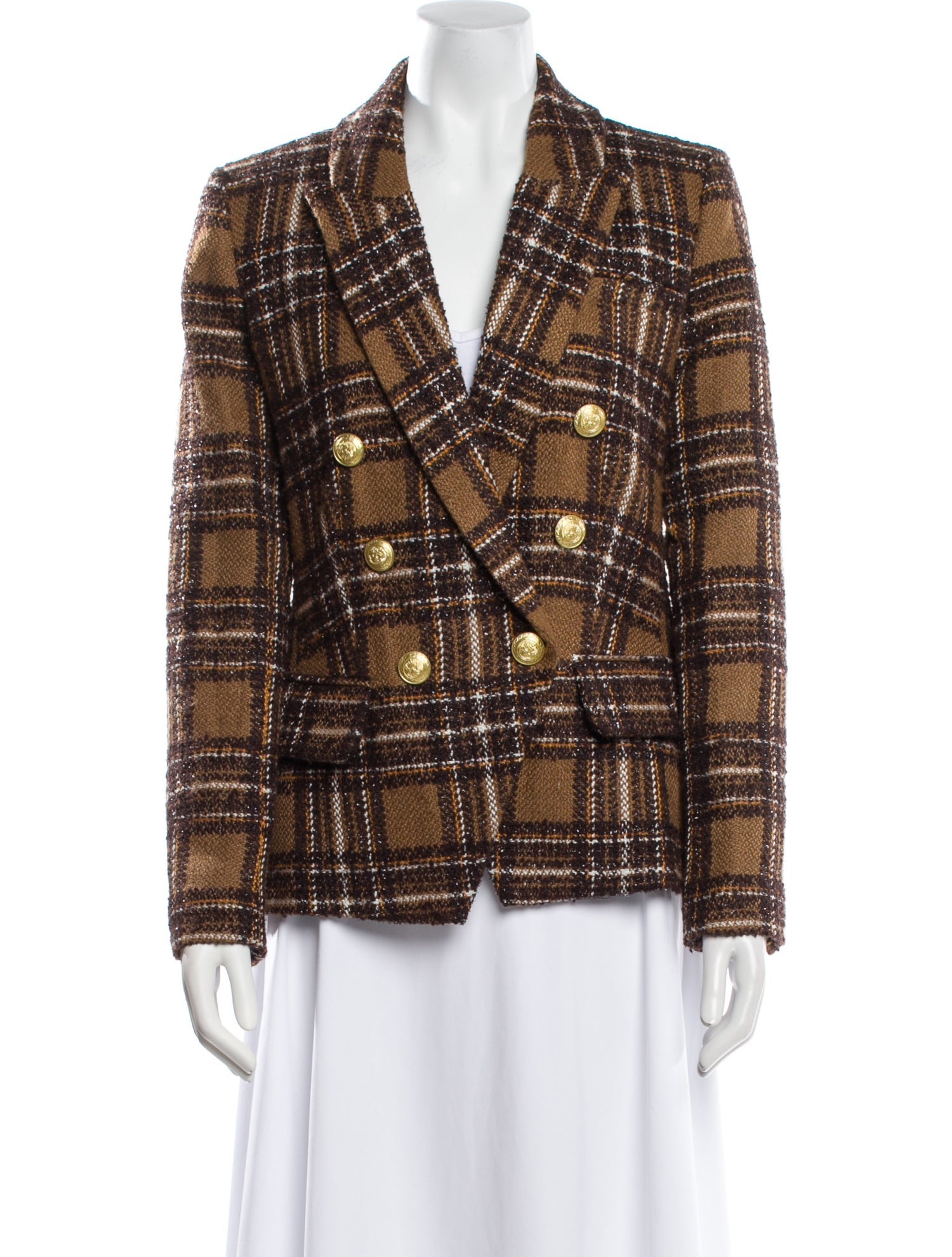 L'Agence Plaid Print Blazer