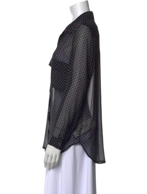 L'Agence Polka Dot Print Long Sleeve Button-Up Top
