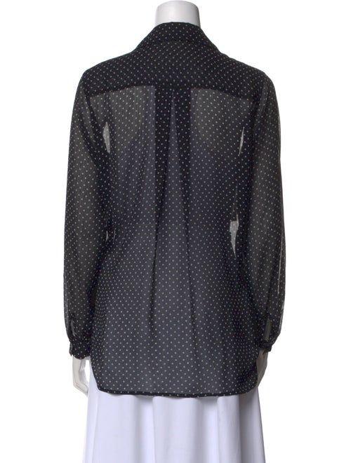 L'Agence Polka Dot Print Long Sleeve Button-Up Top