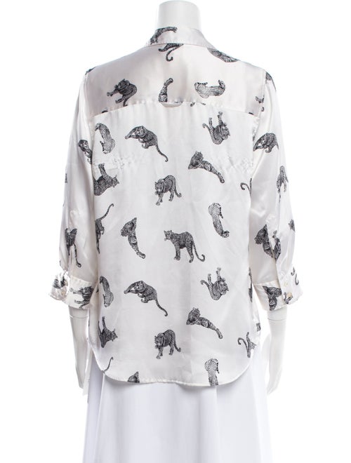 L'Agence Silk Printed Button-Up Top