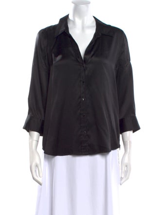 L'Agence Silk V-Neck Blouse