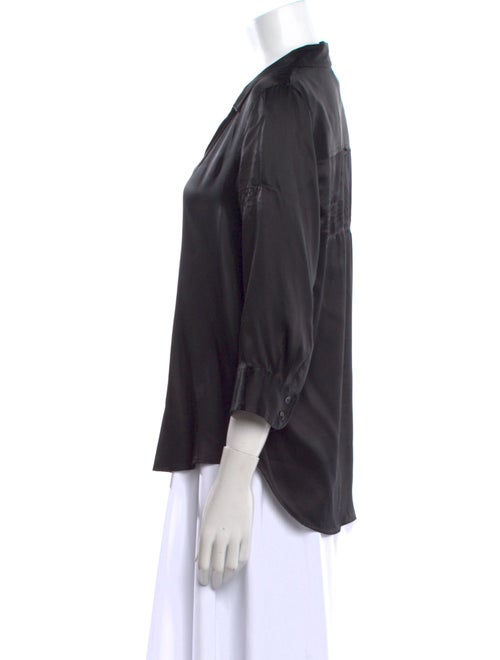 L'Agence Silk V-Neck Blouse
