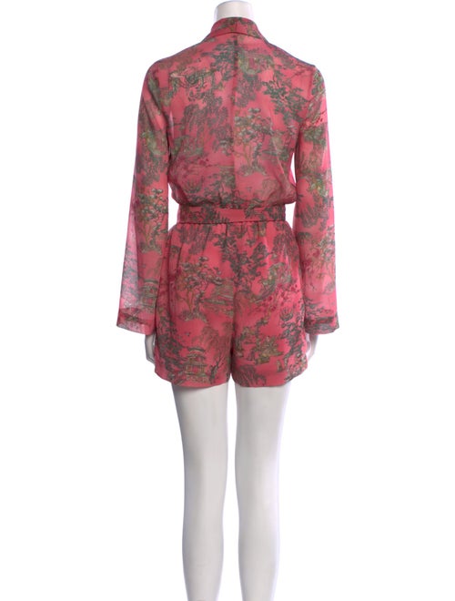 L'Agence Printed Plunge Neckline Romper