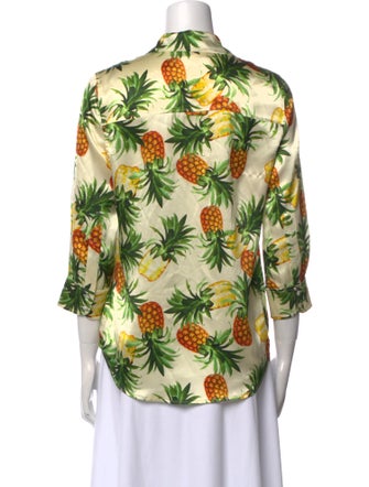 L'Agence Silk Floral Print Blouse