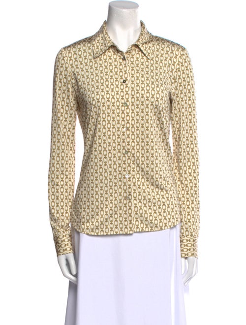 L'Agence Printed Long Sleeve Button-Up Top