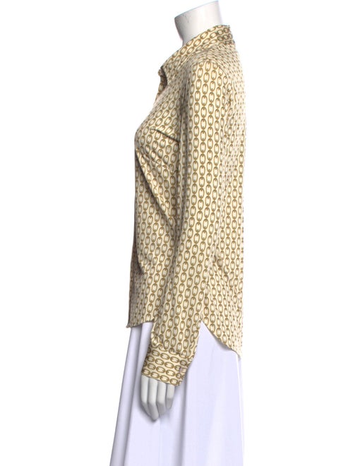 L'Agence Printed Long Sleeve Button-Up Top