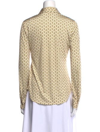 L'Agence Printed Long Sleeve Button-Up Top
