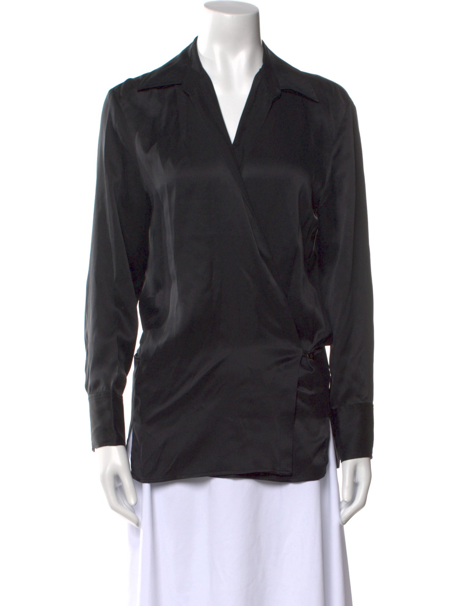 L'Agence Silk V-Neck Blouse