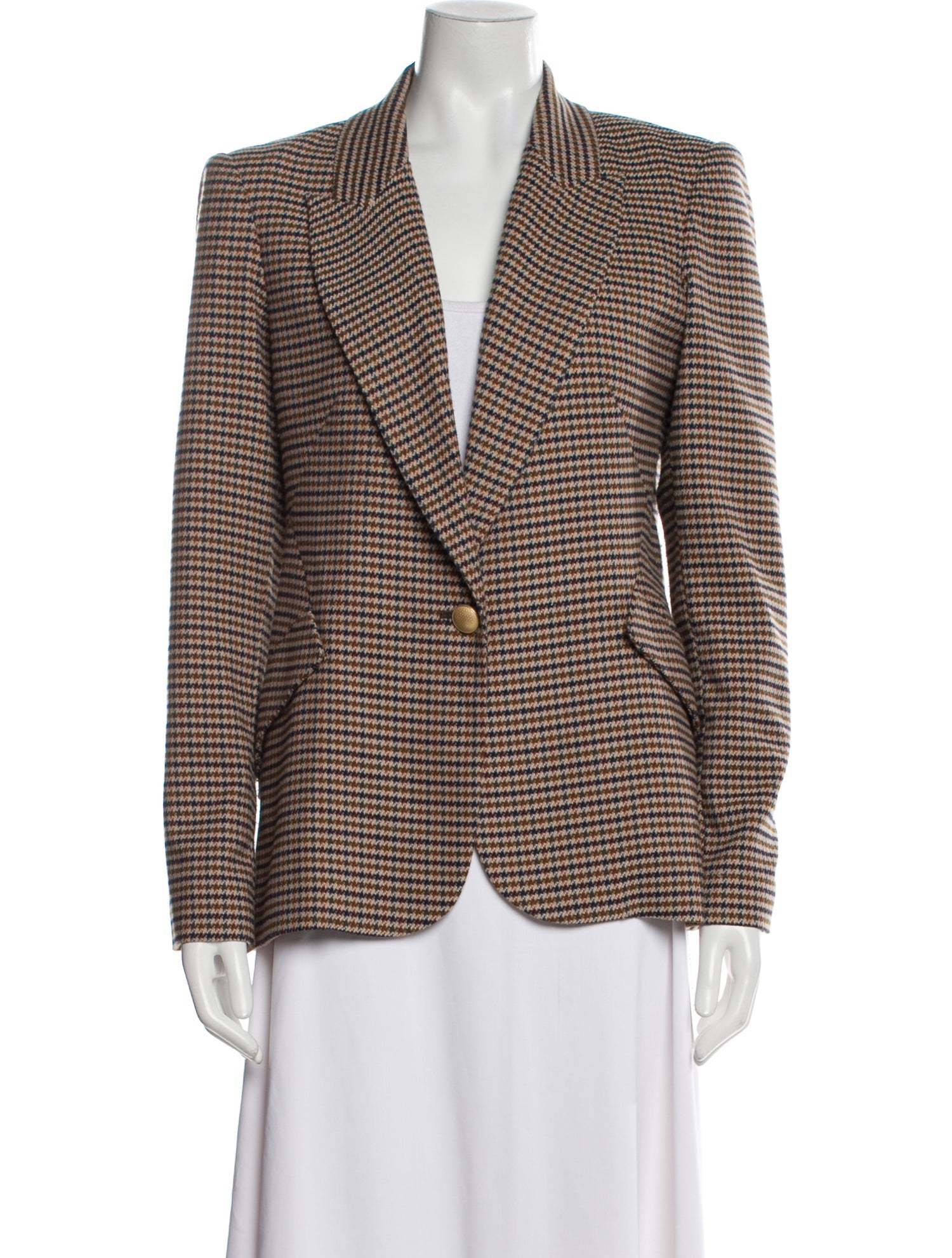L'Agence Houndstooth Print Blazer